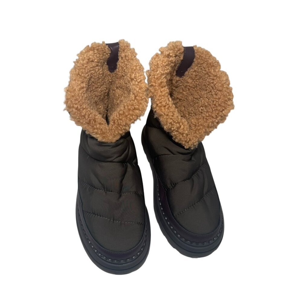 Sam Edelman Women's Ozie Puffer Bootie, Army Green/Coffee, Size‎ 7.5 NEW - Picture 3 of 5